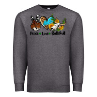 Charcoal Heather peace love  bullskull Premium Sweatshirt - AdoDesignShop