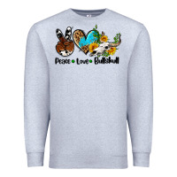 Heather Grey peace love  bullskull Premium Sweatshirt - AdoDesignShop