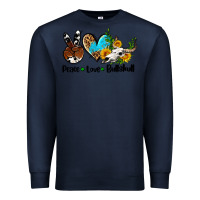 Navy peace love  bullskull Premium Sweatshirt - AdoDesignShop