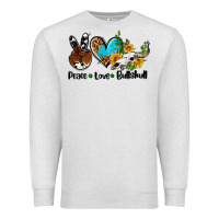 Oatmeal Heather peace love  bullskull Premium Sweatshirt - AdoDesignShop