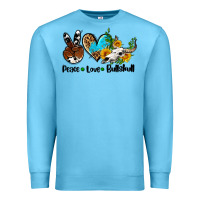 Ocean Blue peace love  bullskull Premium Sweatshirt - AdoDesignShop