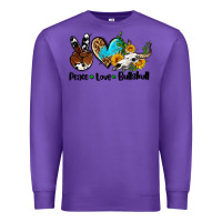 Purple peace love  bullskull Premium Sweatshirt - AdoDesignShop
