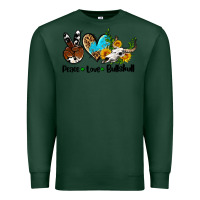 Sports Green peace love  bullskull Premium Sweatshirt - AdoDesignShop