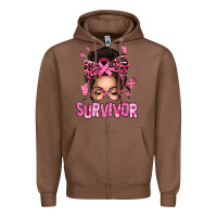 Chestnut breast cancer survivor afro messy bun Zipper Hoodie - texasbilliewilder