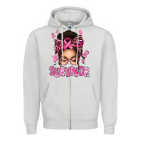 Dove Grey breast cancer survivor afro messy bun Zipper Hoodie - texasbilliewilder