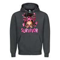 Smoke breast cancer survivor afro messy bun Zipper Hoodie - texasbilliewilder