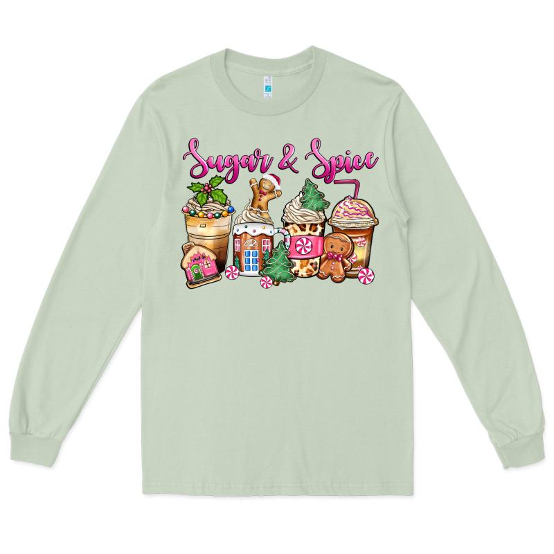 Sugar And Spice Pink Gingerbread Coffee Cups Long Sleeve Tee by Zillion Design Studio | Teevron