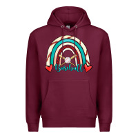 Burgundy Baseball Rainbow Premium Hoodie - RanaPortraitStore
