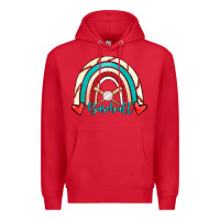 Red Baseball Rainbow Premium Hoodie - RanaPortraitStore
