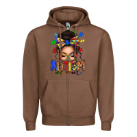 Chestnut autism mom afro messy bun Zipper Hoodie - texasbilliewilder