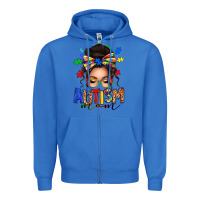 True Royal autism mom afro messy bun Zipper Hoodie - texasbilliewilder