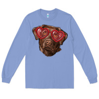 Colony Blue labrador retriever with love glass Long Sleeve Tee - RanaPortraitStore