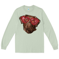 Matcha labrador retriever with love glass Long Sleeve Tee - RanaPortraitStore