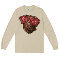 Mushroom labrador retriever with love glass Long Sleeve Tee - RanaPortraitStore