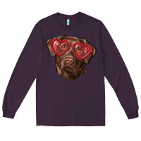 Plum labrador retriever with love glass Long Sleeve Tee - RanaPortraitStore
