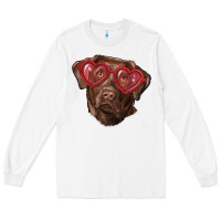 White labrador retriever with love glass Long Sleeve Tee - RanaPortraitStore