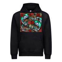 Black floral american football  helmet Urban Hoodie - NancyCooperArtShop