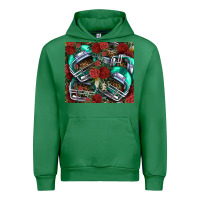 Emerald floral american football  helmet Urban Hoodie - NancyCooperArtShop