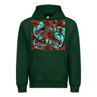 Forest Green floral american football  helmet Urban Hoodie - NancyCooperArtShop