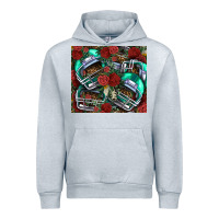 Heather Grey floral american football  helmet Urban Hoodie - NancyCooperArtShop