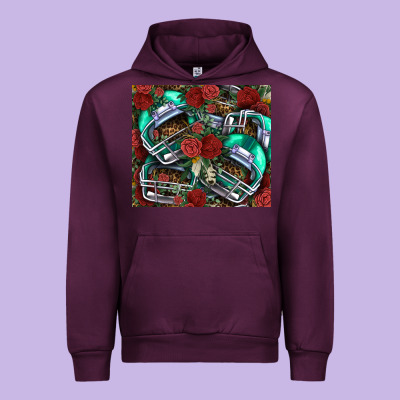 Floral American Football  Helmet Urban Hoodie Designed By Nancycooperartshop