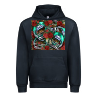 Navy floral american football  helmet Urban Hoodie - NancyCooperArtShop