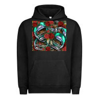 Pigment Black floral american football  helmet Urban Hoodie - NancyCooperArtShop