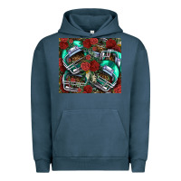 Pigment Midnight Navy floral american football  helmet Urban Hoodie - NancyCooperArtShop