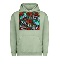 Pigment Oil Green floral american football  helmet Urban Hoodie - NancyCooperArtShop