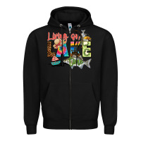 Black living on lake time Zipper Hoodie - Zillion Design Studio