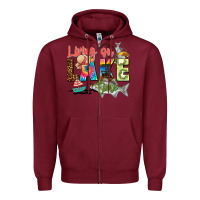 Burgundy living on lake time Zipper Hoodie - Zillion Design Studio