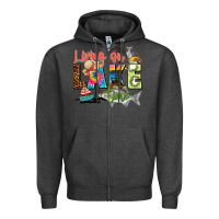 Charcoal Heather living on lake time Zipper Hoodie - Zillion Design Studio