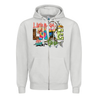 Dove Grey living on lake time Zipper Hoodie - Zillion Design Studio