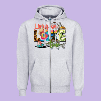 Living On Lake Time Zipper Hoodie Designed By Zillion Design Studio