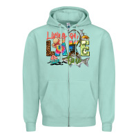 Seafoam living on lake time Zipper Hoodie - Zillion Design Studio