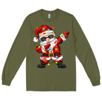 Army Green dabbing santa with christmas lights Long Sleeve Tee - Zillion Design Studio