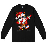 Black dabbing santa with christmas lights Long Sleeve Tee - Zillion Design Studio