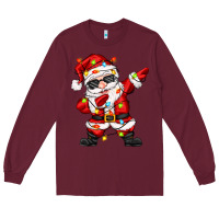 Burgundy dabbing santa with christmas lights Long Sleeve Tee - Zillion Design Studio