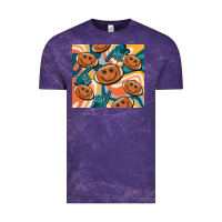 Cloud Purple football smiley face Vintage Tee - BarkalooDesign