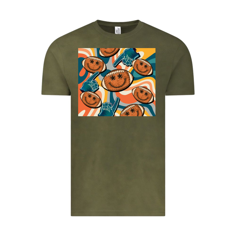 Football Smiley Face Vintage Tee by BarkalooDesign | Teevron