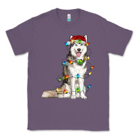 Lavender husky with christmas lights Classic Tee - RanaPortraitStore