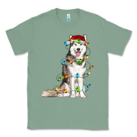 Sage husky with christmas lights Classic Tee - RanaPortraitStore