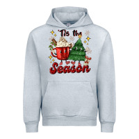 Heather Grey 'tis the season with christmas tree and hot cocoa Urban Hoodie - MaliasSmallBusiness