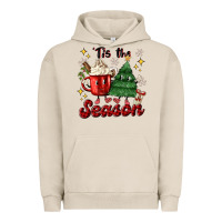 Pigment French Oak 'tis the season with christmas tree and hot cocoa Urban Hoodie - MaliasSmallBusiness