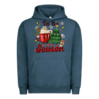 Pigment Midnight Navy 'tis the season with christmas tree and hot cocoa Urban Hoodie - MaliasSmallBusiness