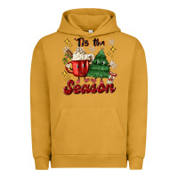 Pigment Peanut Butter 'tis the season with christmas tree and hot cocoa Urban Hoodie - MaliasSmallBusiness
