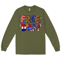 Army Green fourth of july freedom Long Sleeve Tee - texasbilliewilder