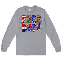 Heather Grey fourth of july freedom Long Sleeve Tee - texasbilliewilder