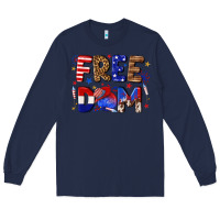 Navy fourth of july freedom Long Sleeve Tee - texasbilliewilder