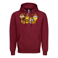 Burgundy butterfly coffee cups Zipper Hoodie - Zillion Design Studio